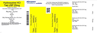 Hydroxyzine HCl Tab Usp 25mg